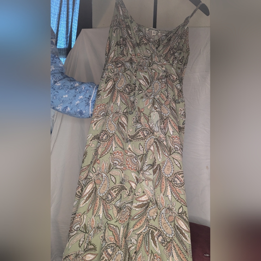 Inspired Hearts Olive Fairy Inspired Paisley Medium Midi Dress